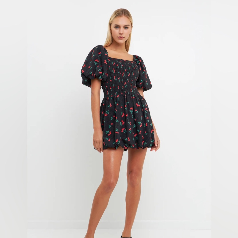 English Factory Floral Black Dress size L